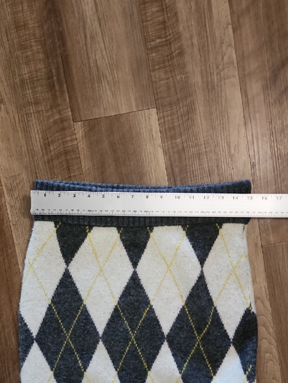 Pringle of Scotland x H&M Argyle Knit Pencil Skirt Preppy Midi Stretch - Picture 3 of 9